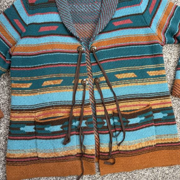 Womens Wrangler Western Cardigan Knitted Sweater Size XXL Fringe Aztec Cowgirl - Picture 6 of 8